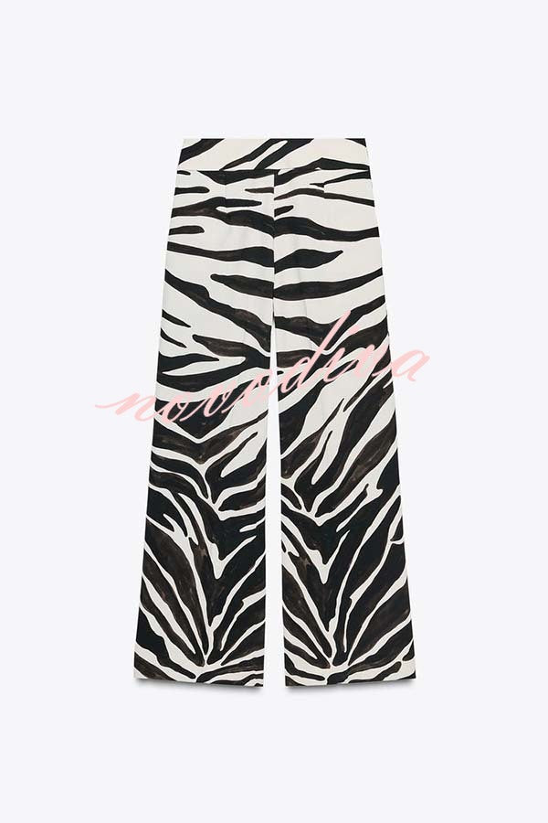 Breath of Freedom Animal Print High Rise Pocketed Wide Leg Pants