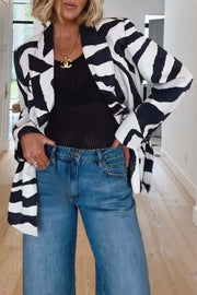 Breath of Freedom Animal Print Button Up Long Sleeve Lapel Loose Blazer