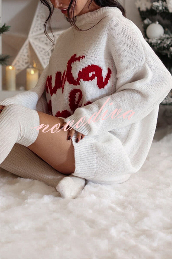 Santa Baby Loose-fitting Long-sleeved Mid-length Knit Sweater
