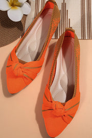 Fashionable Bow Colorblock Casual Flats