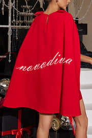 Dear Me Bow Detail Cape Pocket H-line Mini Dress