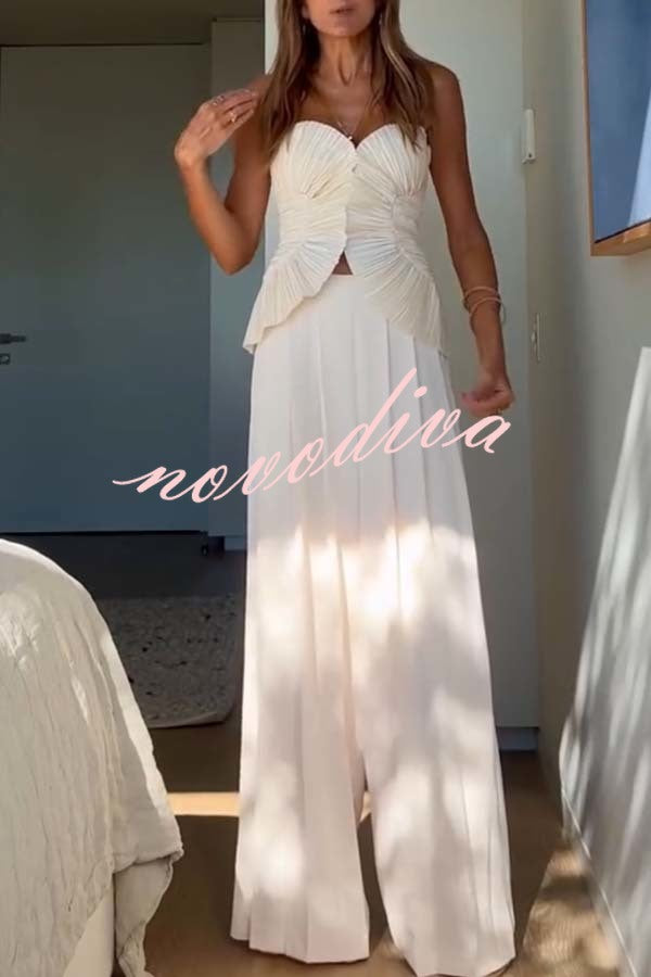 Show Exquisiteness High Rise Pleated Wide Leg Pants