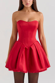 Stylish Sleeveless Off-shoulder Elegant Large Bow Mini Dress