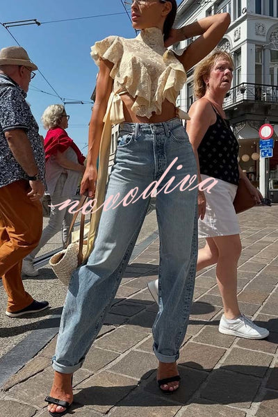Versatile and Comfortable Denim High Rise Pocketed Straight Jeans