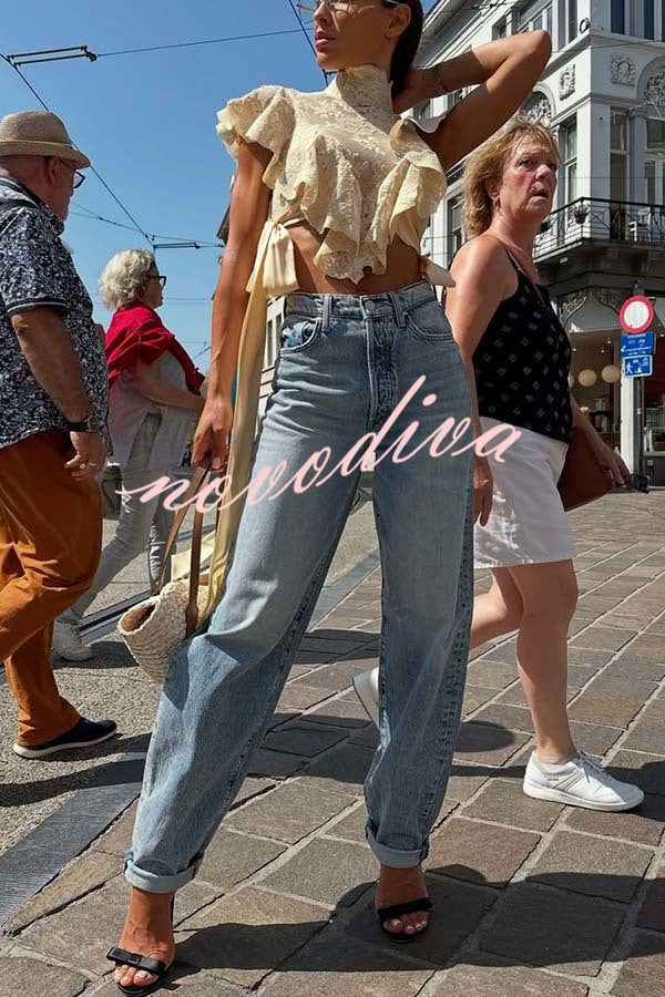 Versatile and Comfortable Denim High Rise Pocketed Straight Jeans