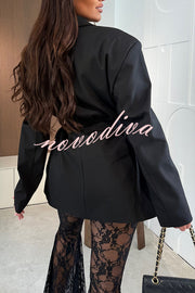 Chic Moment Lapel Long Sleeve Belt Pocketed Oversized Blazer