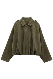 Fashion Lapel Long-sleeved Casual Bomber Jacket