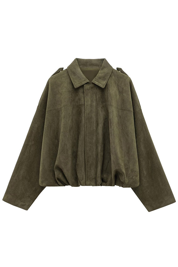 Fashion Lapel Long-sleeved Casual Bomber Jacket
