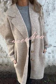 Solid Color Lapel Long Sleeve Loose Casual Jacket