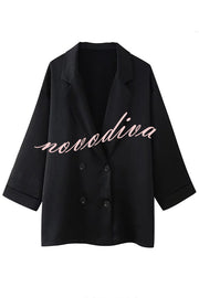 Fashionable Wrinkled Lapel Long-sleeved Loose Blazer