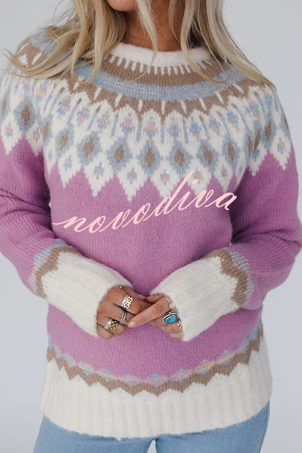 Christmas Thickened Round Neck Long Sleeve Knitted Sweater