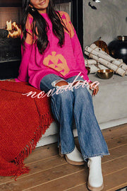 Hey Pumpkin Knit Loose Pullover Halloween Sweater
