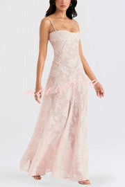 Fashion Sexy Suspenders See-through Holiday Slim Maxi Dress