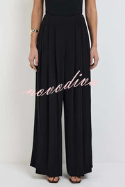 Show Exquisiteness High Rise Pleated Wide Leg Pants