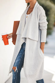 Fireside Pocketed Oversized Drape Neckline Knit Cardigan