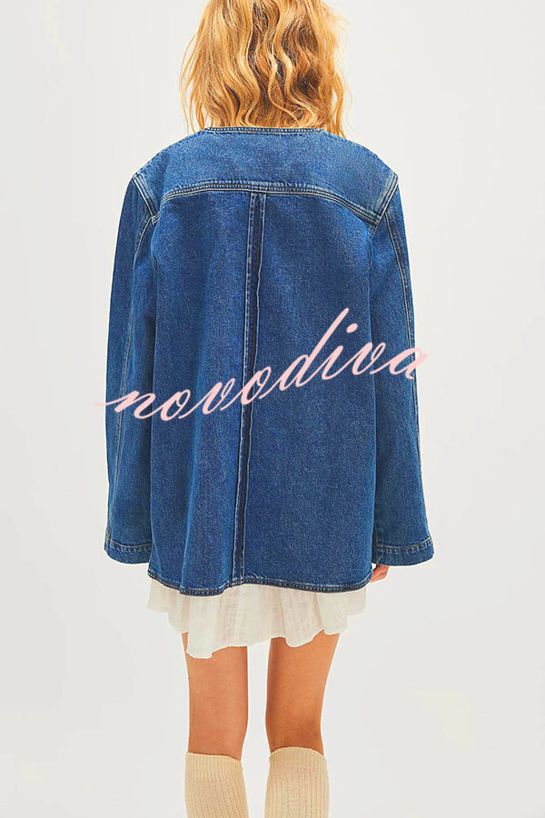 Fashionable Retro Casual Loose Denim Jacket