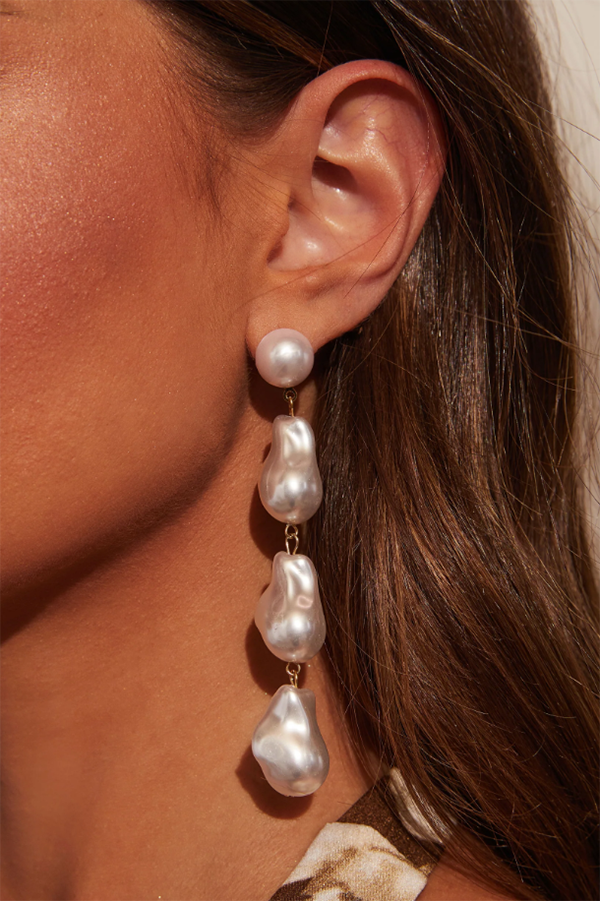 Dreamy Gem Pearl Drop Earrings