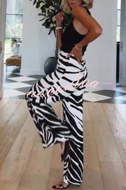 Breath of Freedom Animal Print High Rise Pocketed Wide Leg Pants