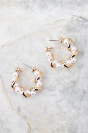 Personalized twisted pearl earrings