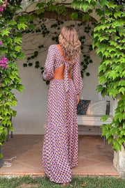 Serene Dreams Printed Side Cutout Elastic Waist Maxi Dress