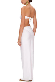 Matching The Beach Oyster Metal Decor High Slit Stretch Maxi Skirt