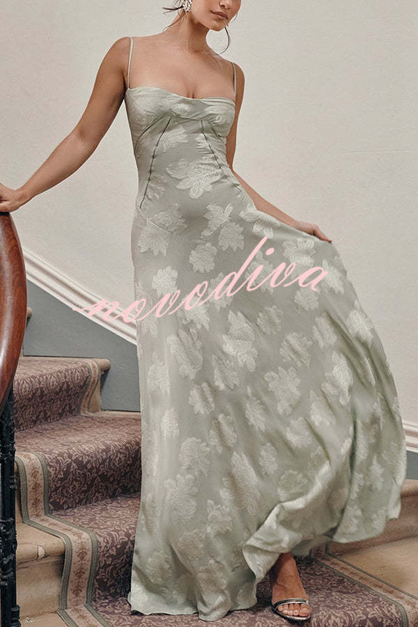 Fashion Sexy Suspenders See-through Holiday Slim Maxi Dress