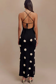 Flowers for Every Occasion Crochet Back Lace-up Maxi Dress