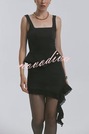 Fashionable Lace Asymmetrical Elegant Mini Skirt