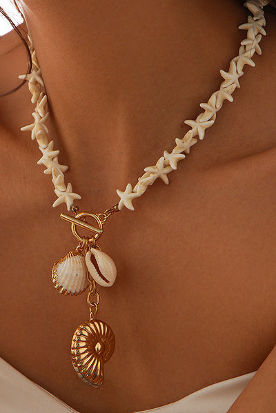 Bohemian Starfish Beaded Mermaid Shell Necklace