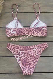 Leopard Print Sexy Stretch Two-piece Bikini Swimsuit