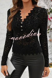 Solid Color Lace Sexy V-neck Bottoming Slim Fit Top