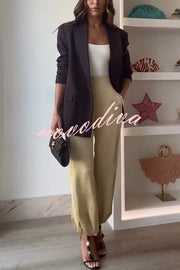 City Phantom Button Up Long Sleeve Lapel Loose Blazer