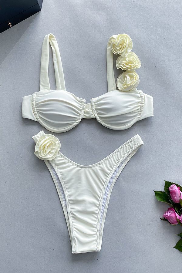 Fantasy Suspender Three Dimensional Flower Bikini