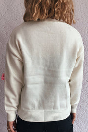Sweet Bow-knot Casual Round Neck Long-sleeved Knit Sweater