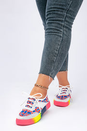 Fashionable Rainbow Bottom Sports Flat Casual Shoes