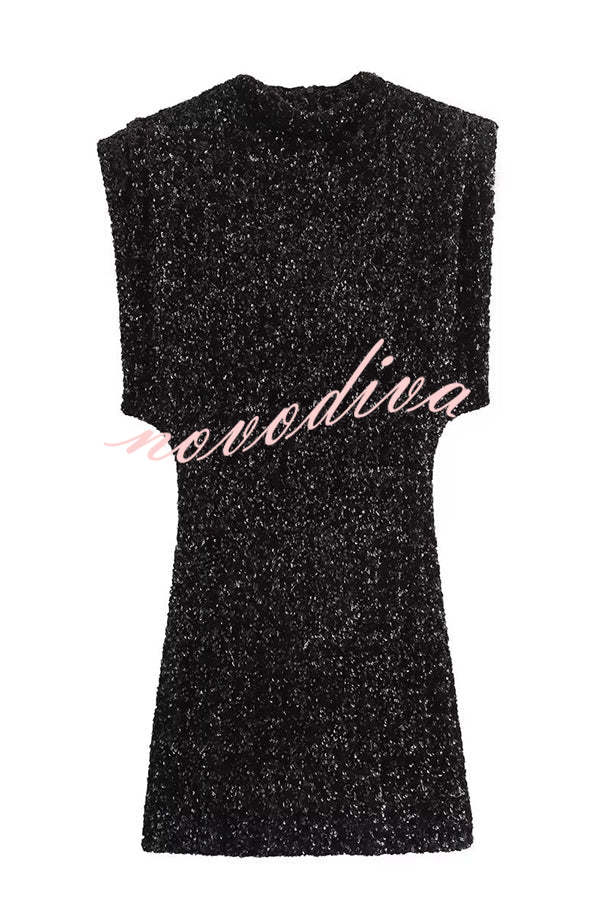 Adorable Sexy Vibes Sequin Wide Sleeve Mini Dress