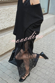 Warm Winter Ribbed Knit V-neck Batwing Sleeve Loose Relaxed Sweater