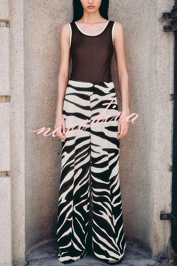 Breath of Freedom Animal Print High Rise Pocketed Wide Leg Pants