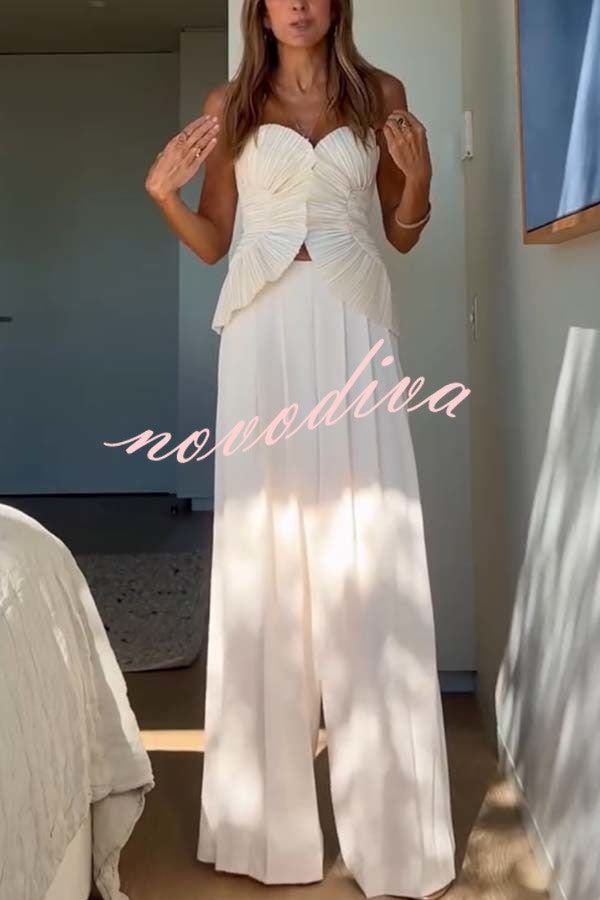 Show Exquisiteness High Rise Pleated Wide Leg Pants