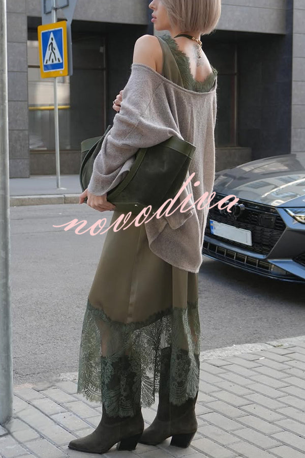 Warm Winter Knit Wide Neck Batwing Sleeve Loose Relaxed Sweater