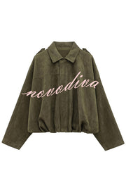 Fashion Lapel Long-sleeved Casual Bomber Jacket