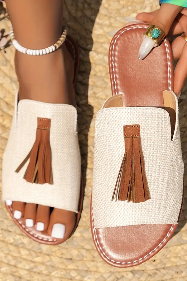 Fashionable Casual Tassel Flat Beach Sandals