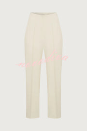 Exquisite and Fashionable High Waist Pocketed Straight Leg Pencil Pants