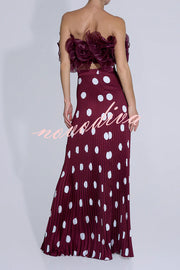 Eye-catching Organza Multi-layer Petal Ruffles Details Strapless Tank