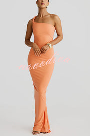 Everything You Want Rope Detail Backless Ruched Stretch Maxi Dress