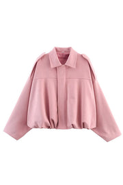 Fashion Lapel Long-sleeved Casual Bomber Jacket