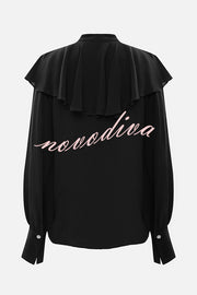 Court-style Draped Ruffled Elegant Chiffon Blouse