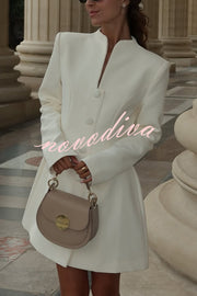 Solid Color Long-sleeved Slim-fit Button-down Casual Mini Dress