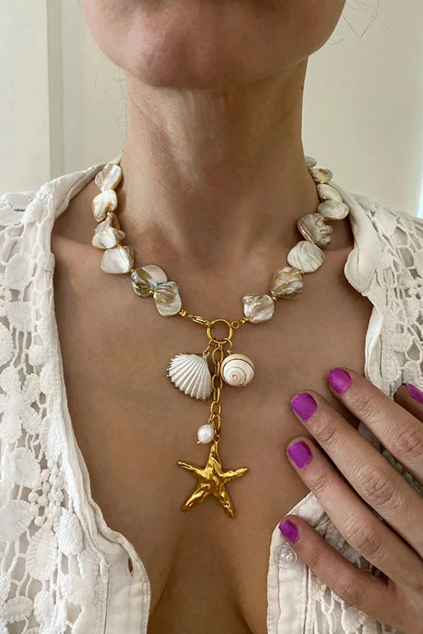 Exaggerated Irregular Shell Collarbone Necklace