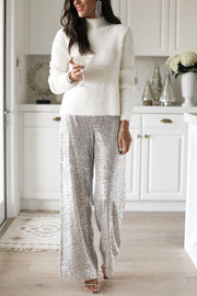 Special Treat Sequin High Rise Wide Leg Party Pants